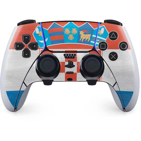 Croatia Flag Distressed PS5 DualSense Edge Pro Controller Skin